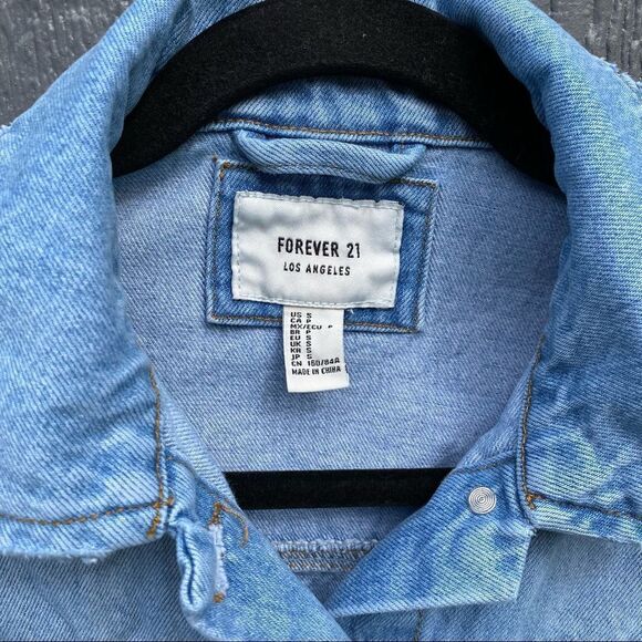 Forever 21 Distressed Jean Jacket S - Picture 7 of 12